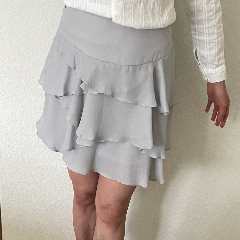 Light Gray Blue Cake Layer Skirt